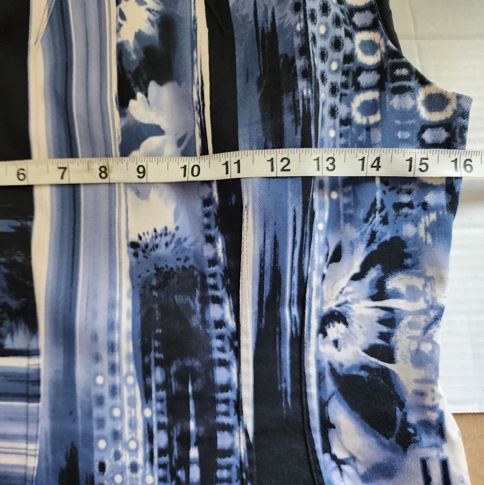 Elie Tahari, Blue And White Multiple Colored Dress - image 3